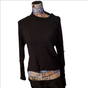 Alloy Apparel Black Open Back Twist Long Sleeve Sweater Size XXL